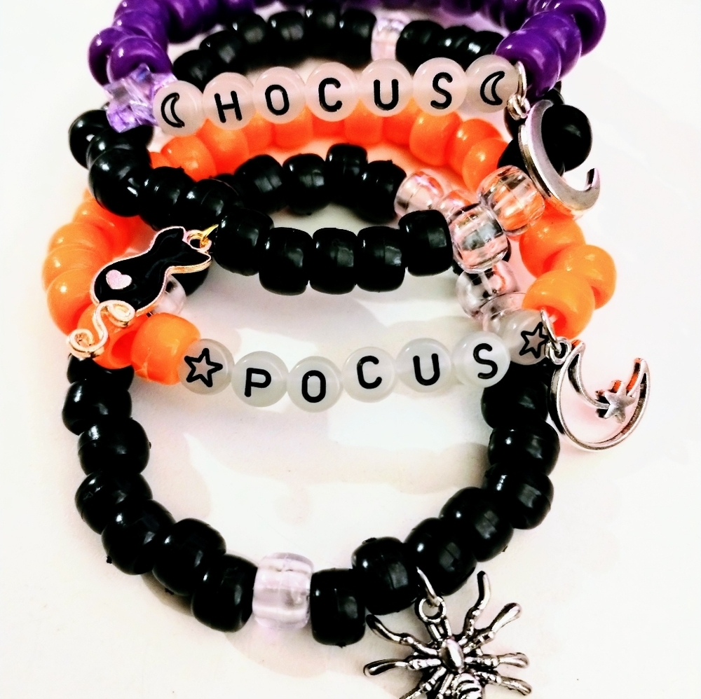 Handmade Glow in Dark Stackable Hocus Pocus Bracelets